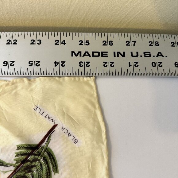 Fresca Womens Vintage Square Neck Scarf Ivory Botanical Japan Acetate Scarves - Picture 7 of 11